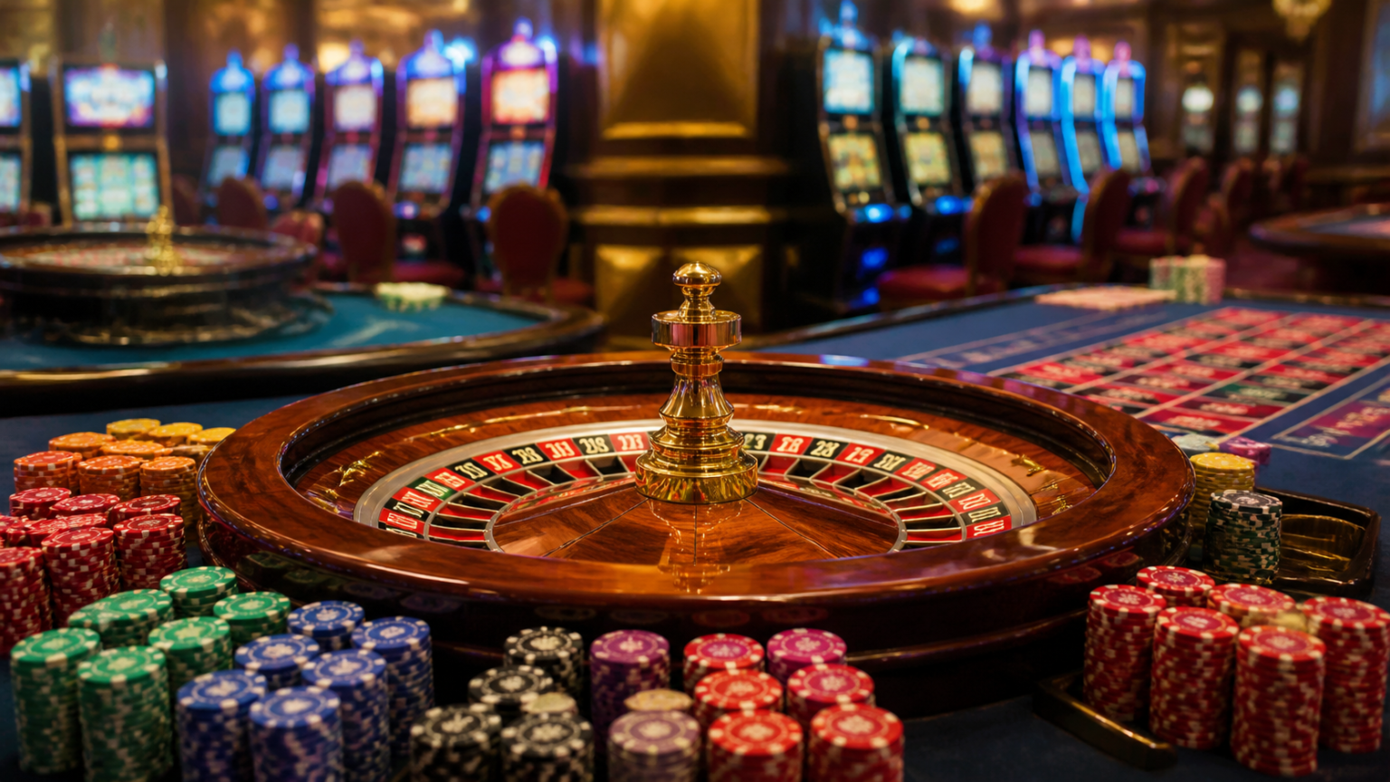 Game variety matters, but not in isolation: online casino Singapore Casino gaming setup with slots, chips, and roulette wheel