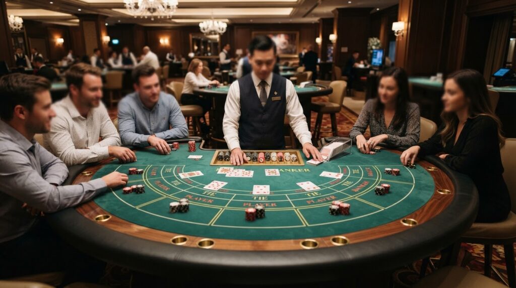 Tìm Hiểu Baccarat Trực Tuyến: Kinh Nghiệm Và Chiến Thuật Hiệu Quả Bàn chơi baccarat trực tuyến với bài và chip cược